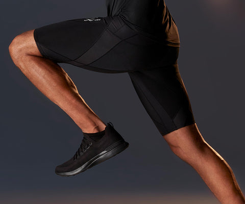 close up of product feature of endurance generator shorts great for interval training